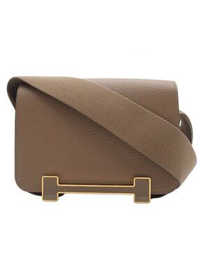 Hermes Geta Etoupe Gold Chevre Shoulder Bag